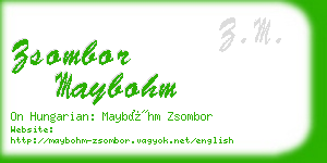 zsombor maybohm business card